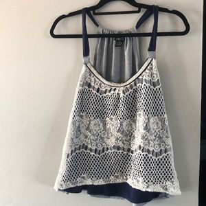 Navy blue laced tank